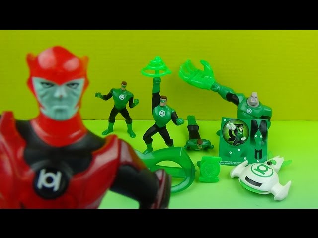 2012 McDONALD'S GREEN LANTERN HAPPY MEAL SET OF 8 TOYS VIDEO REVIEW