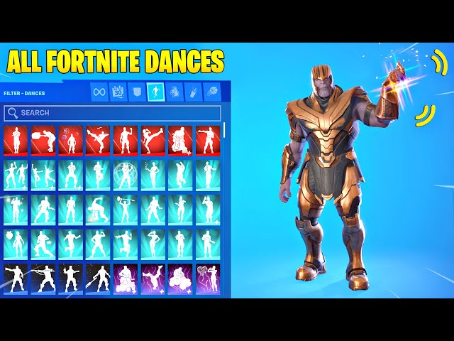 THANOS SKIN Showcase with All Fortnite Dances & Emotes! (Fortnite Battle Royale)