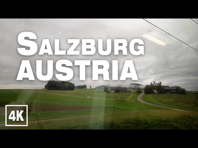 Rainy Day Train Ride Salzburg to Linz AUSTRIA • 4K 60fps ASMR Real Time