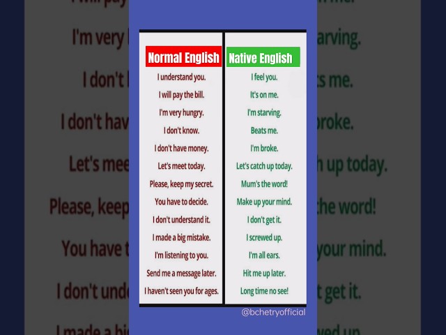 Normal vs Native English || Normal vs Advanced English #english #spokenenglish  #shorts