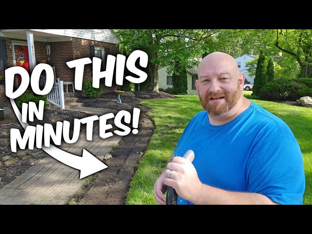 HOW TO USE a MANUAL KICK STYLE SOD CUTTER to REMOVE GRASS and DIG MULCH BEDS FAST EASY and CHEAP!