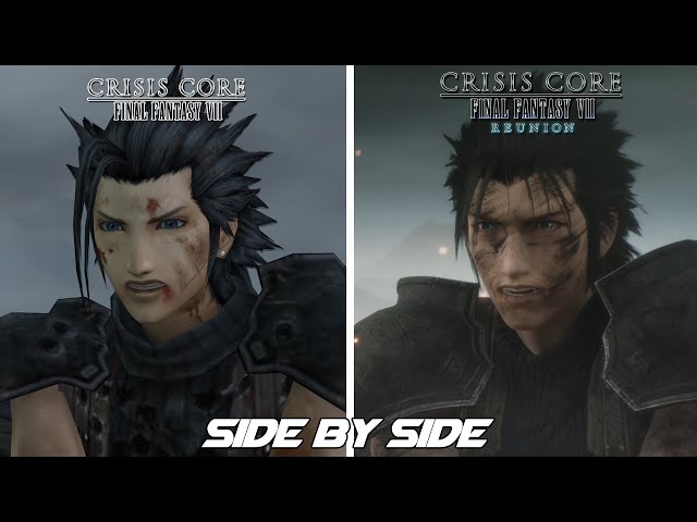 Crisis Core Final Fantasy VII Reunion - Zack Ending Comparison - Original vs Reunion - Side by Side
