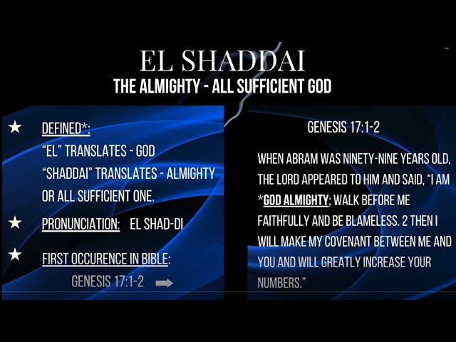 El Shaddai, The Almighty - All Sufficient God:  Know God by Name
