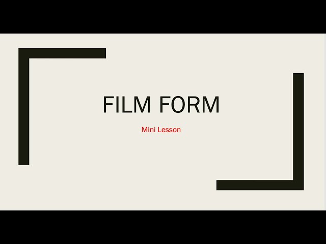 Film Form & 30 Features: HSC English