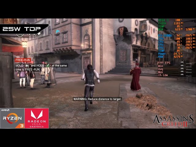 Assassin's Creed II | AMD Ryzen 3 3200U Vega 3 | Gameplay Benchmark