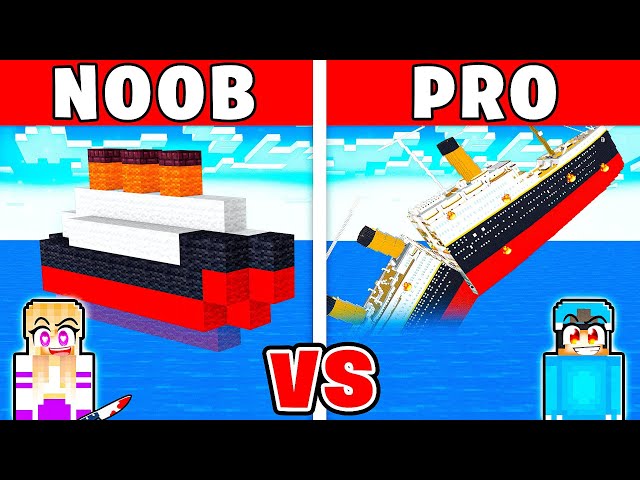 NOOB vs PRO: TITANIC HOUSE Build Challenge in Minecraft!