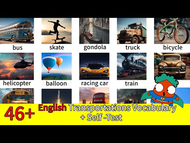English Transportations Vocabulary + Self -Test | Learn common vehicle in English