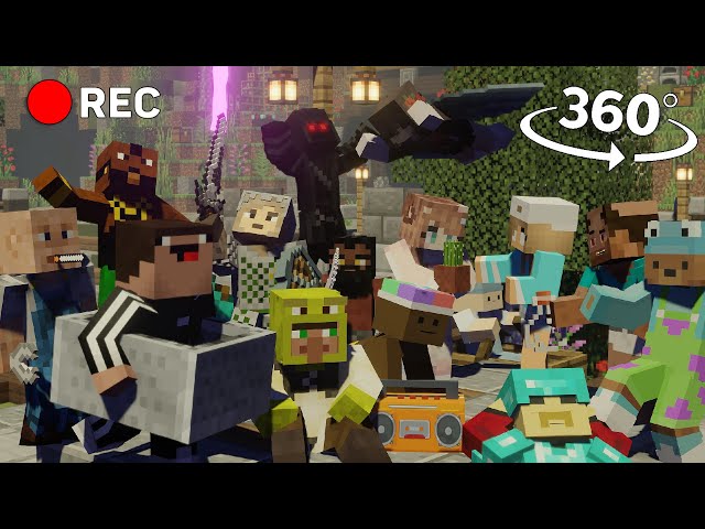 I Put a 360° Hidden Camera in the Lobby - Minecraft Animation [VR] 4K Video