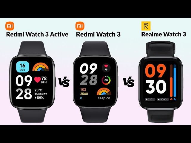 Redmi Watch 3 Active vs Redmi Watch 3 vs Realme Watch 3