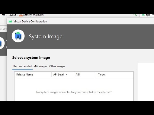 How to Fixed No System Images available. Are you connected to the internet, Offline.