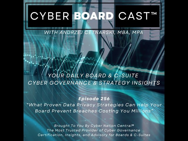 Ep256: What Proven Data Privacy Strategies Can Help Your Board Prevent Breaches Costing You Millions