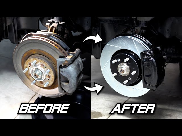 Upgrading STOCK Brakes with Slotted Rotors//Pads & G2 Caliper Paint!