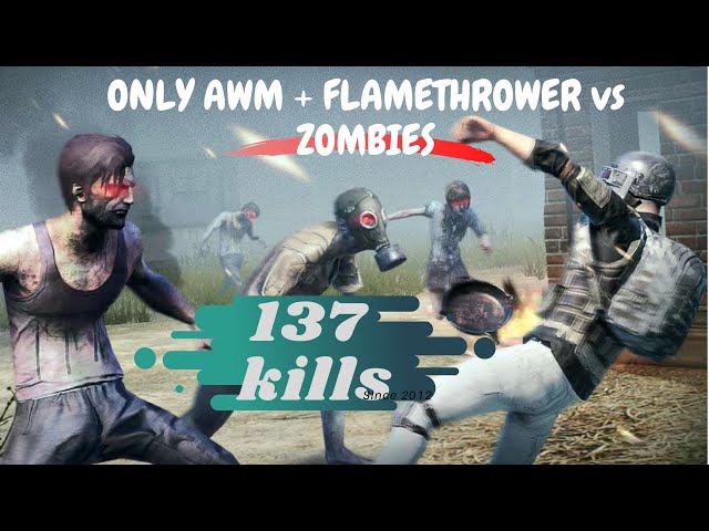 Only Awm + Flamethrower Vs Zombies | Pubg Lite Gameplay | Squad Gameplay