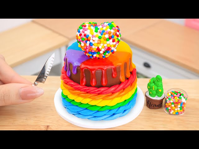 Best of Miniature KITKAT Chocolate Cake Decorating 🌈🍫 Miniature Rainbow Cake By Sweet Mini Cakes DA