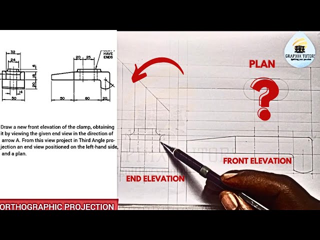 HOW TO COMPLETE VIEWS IN ORTHOGRAPHIC PROJECTION | PLAN, AND ELEVATION | IN TECHNICAL DRAWING.