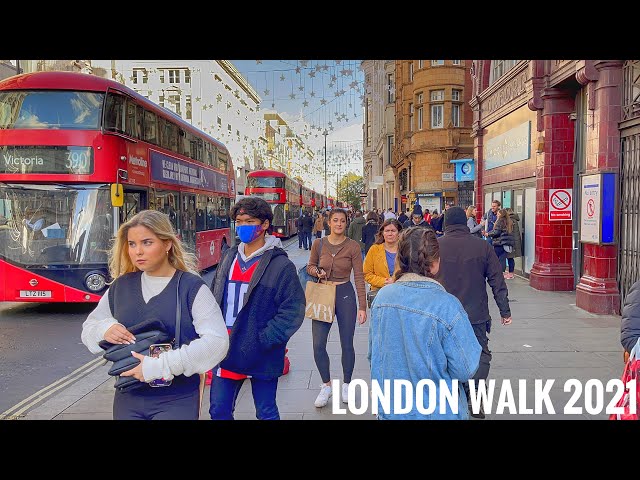 Walking London’s Oxford Street London Christmas Lights 2021| Central London [4k HDR]