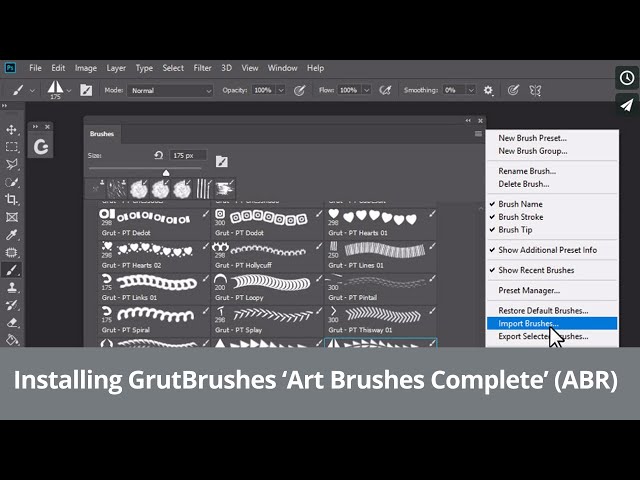 How to install GrutBrushes Art Brushes Complete (ABR version)