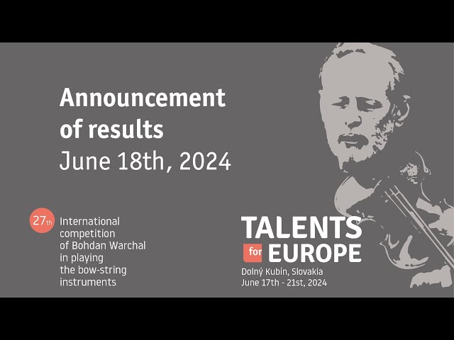 Talents for Europe 2024 | Announcement of results | June 18th, 2024