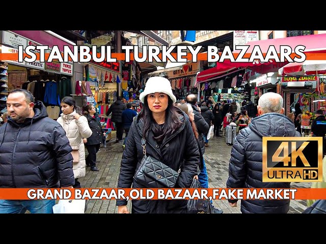 ISTANBUL TURKEY 2024 GRAND BAZAAR,FAKE MARKET,OLD CITY BAZAAR 4K WALKING TOUR | SHOPS,PEOPLE,FOODS