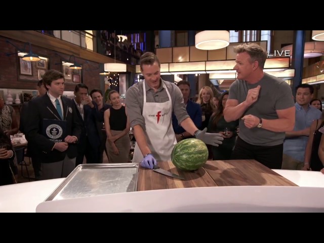 Guiness World Record - Chef Gordon Ramsay for fastest chopper for water melon challenge