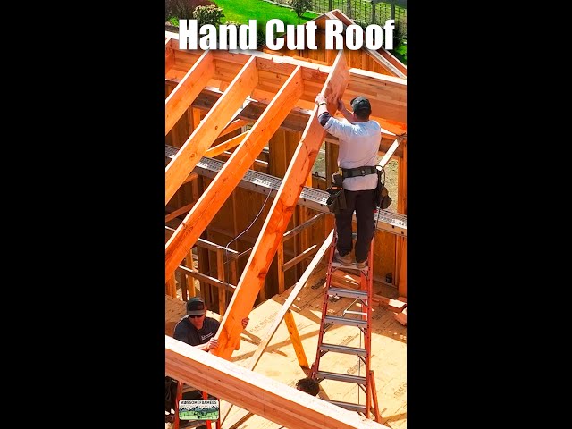 Hand Cut Roof- Setting Common Rafters #shorts