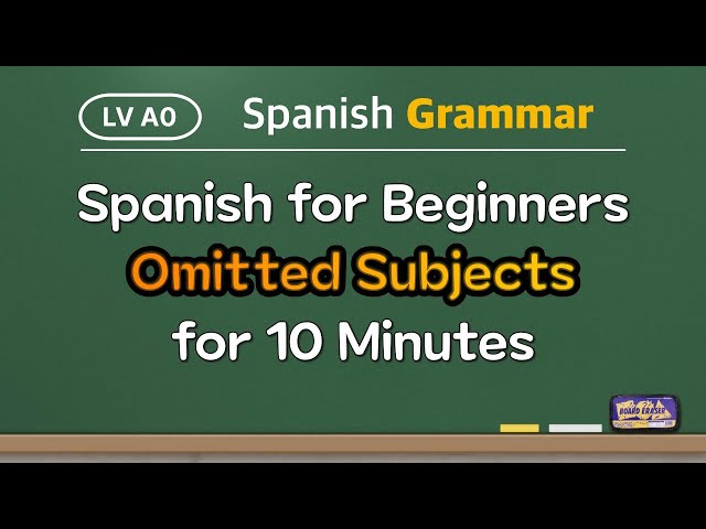 Spanish for Beginners - Practice Sentences with Omitted Subjects for 10 Minutes