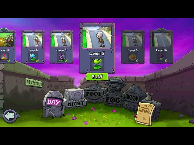 Plants vs Zombies(Level 7 & 8 Crazy Dave help pick 3 Plants)Day 62. Pro play after 14years. Pro Play