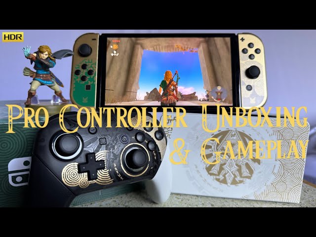 4K HDR Pro Controller Unboxing & Gameplay | Zelda Tears of the Kingdom | Worth it? | Nintendo Switch