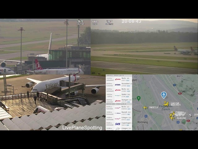 [28 june 2024] #Liveplanespotting at Zürich Airport! Runway & Gate Views with ATC and Facts!