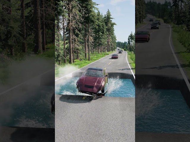 Cars vs Water pit - BeamNG.Drive