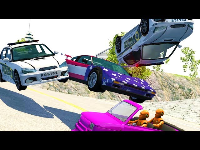 WILDEST DOWNHILL HIGH SPEED POLICE CHASES AND EJECTIONS! - BeamNG Drive Crash Test Compilation