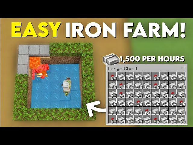 Easiest Iron Farm in Minecraft Bedrock 1.21 Tutorial! (MCPE/XBOX/PS4)