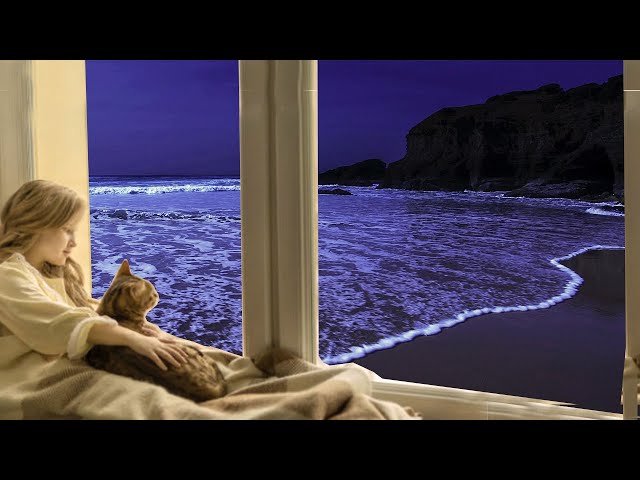 Deep Sleep With Sound of Ocean Waves Whispering and Music Relaxation For Sleeping at The Beach