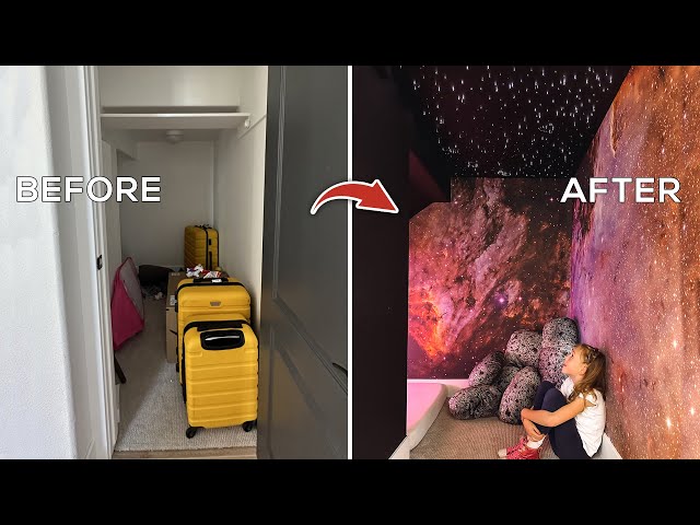 I turned the STORAGE CLOSET under my stairs into a SECRET SPACE RETREAT for my kids!