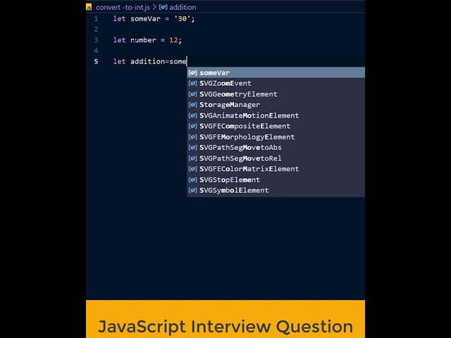 Converting a String to Number in JavaScript. #shorts #Javascript #Interview
