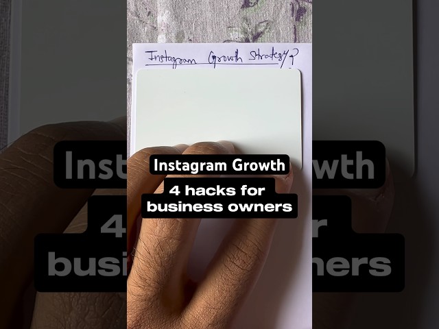 🚀4 Instagram Growth Hacks for Business Owners! #online #digital #socialmedia #onlinebusiness #coach