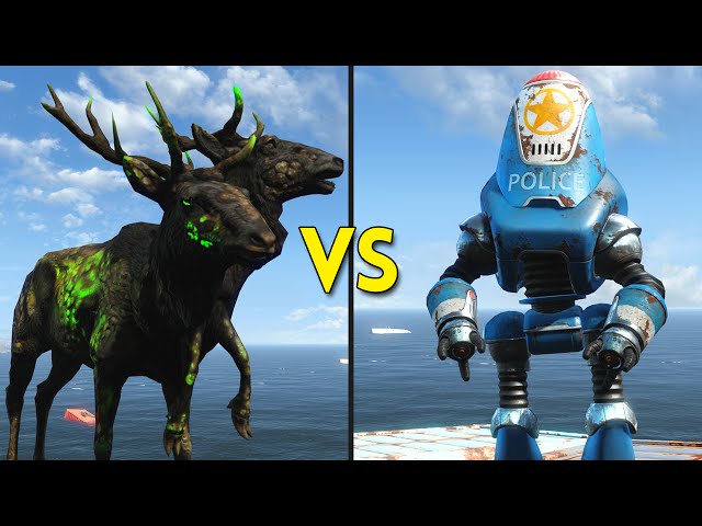 Fallout 4 - 50 Radstag VS 50 Protectrons - Battles #13