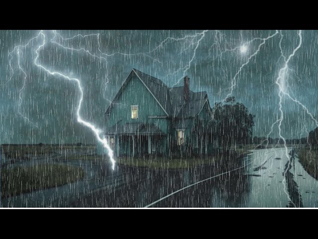 Relax Rain Sounds For Sleeping & Thunder on House Storm at Night, Rain at Night