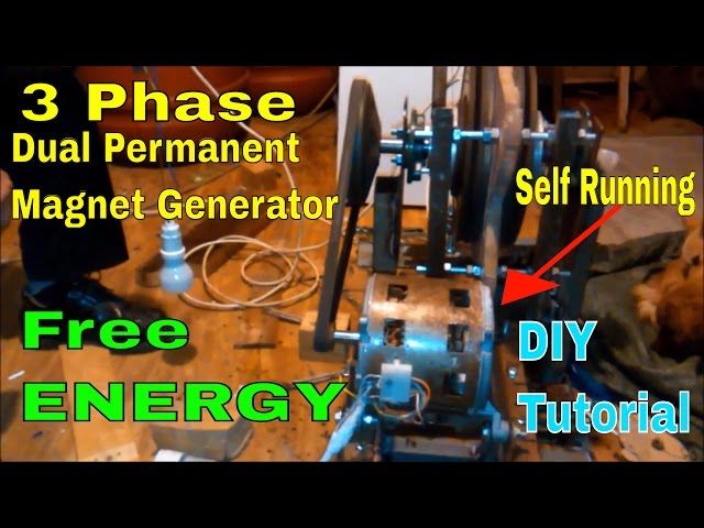 Self Running 3 Phase Dual Permanent Magnet Free Energy Generator 2017 - 2018 Tutorial - DIY - part1