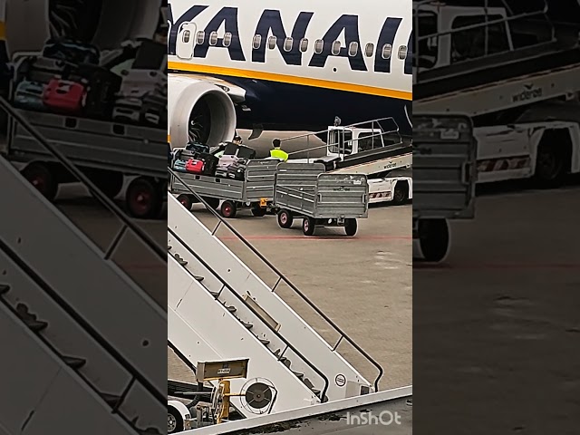 ...and thats what your checked baggage has to go through after landinf #baggagehandling #ryanair