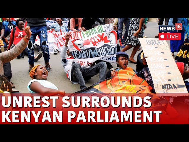 Demonstrations & Unrest Outside Parliament Buildings On Finance Bill,  Nairobi | Kenya LIVE- N18G