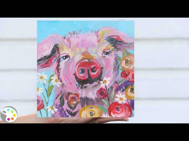 How to Paint a Pig | Step by Step Acrylic Painting Tutorial