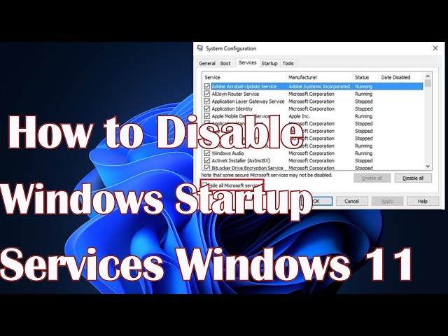 How to Disable Windows Startup Services