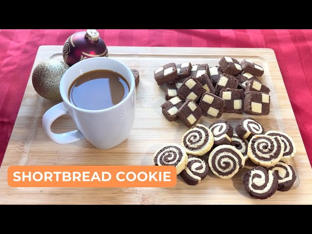 Checkerboard and Spiral Shortbread Cookies #shorts