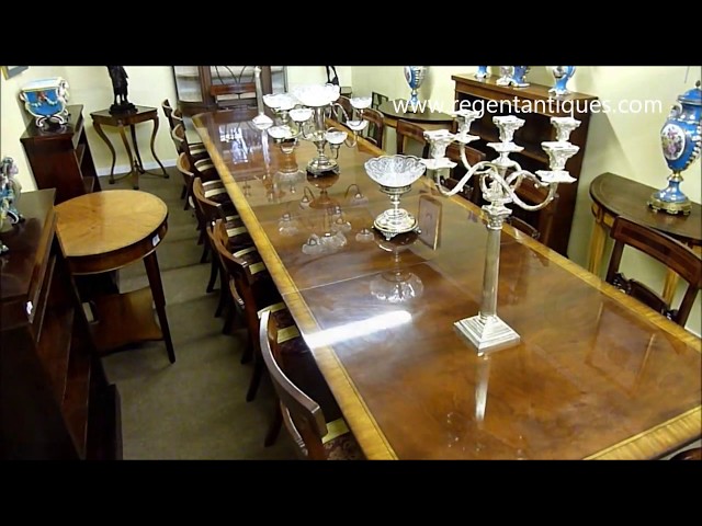 16ft Regency Flame Mahogany Dining Table & 16 Chairs