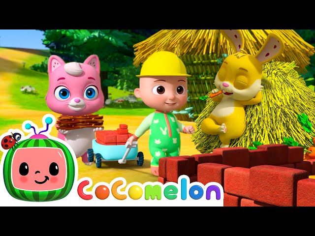 The 3 Little Friends Build a House | CoComelon Fantasy Animals | Moonbug Kids - Farm Animals