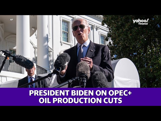 President Biden reacts to reporter’s questions about OPEC+’s oil production cuts