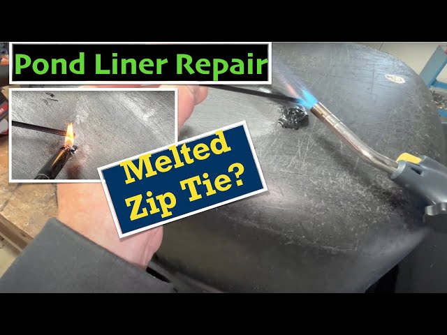 DIY Plastic Repair of PVC Pond Liner | Great Technique for Plastic Repair Using Lighter and Zip Tie