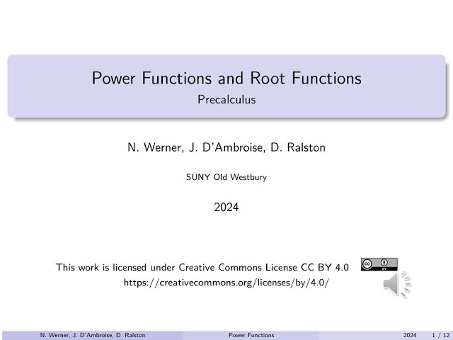 Precalculus - Lecture 02(b) - Power Functions and Root Functions