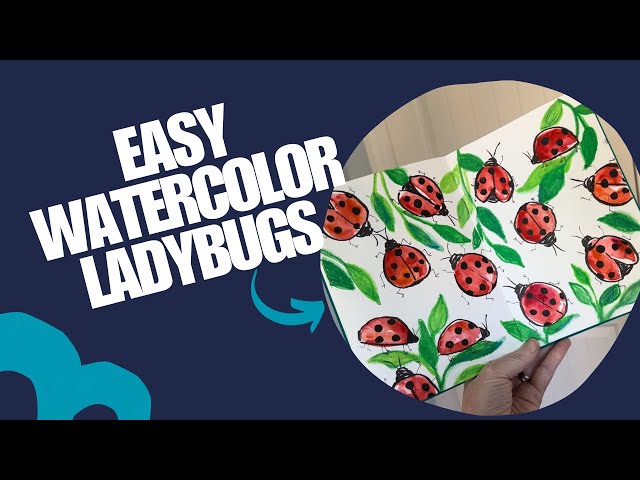 Easy Watercolor Ladybugs